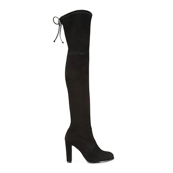Stuart Weitzman Highland OTK Stretch Suede Boot Black Size 8.5 M MSRP $950 DD380 - Picture 3 of 11